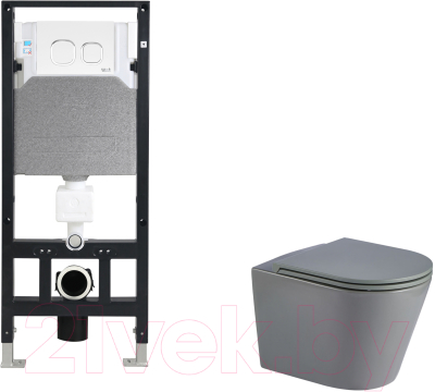 Унитаз подвесной с инсталляцией WeltWasser Amberg 506 + Salzbach 041 MT-GR + Amberg RD-WT - фото