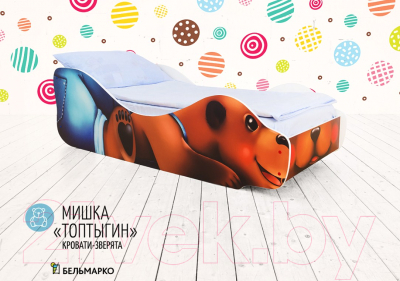 Стилизованная кровать детская Бельмарко Мишка Топтыгин / 539
