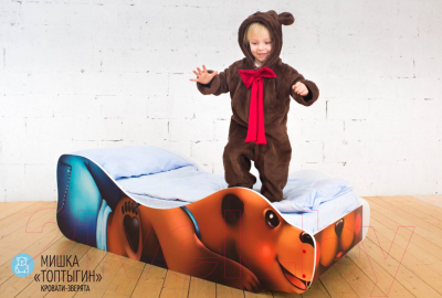 Стилизованная кровать детская Бельмарко Мишка Топтыгин / 539