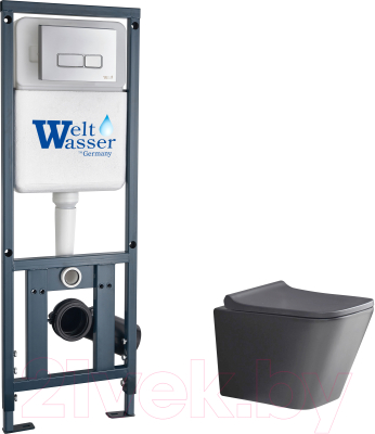 Унитаз подвесной с инсталляцией WeltWasser Marberg 410 + Gelbach 041 MT-GR + Mar 410 SE CR - фото