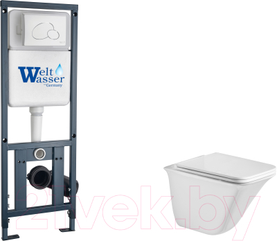 Унитаз подвесной с инсталляцией WeltWasser Marberg 410 + Rotbach 004 GL-WT + Mar 410 RD GL-WT - фото