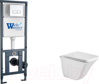 Унитаз подвесной с инсталляцией WeltWasser Marberg 410 + Rotbach 004 GL-WT + Mar 410 SE GL-WT - фото