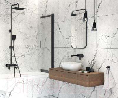 Стеклянная шторка для ванны Deante Prizma Nero KTJ_N73R