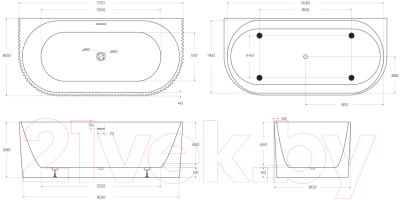 Ванна акриловая BelBagno BB713-1700-800