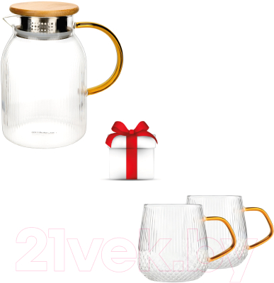 Чайный набор Makkua Ribbed Glassware RT1200 + RC300