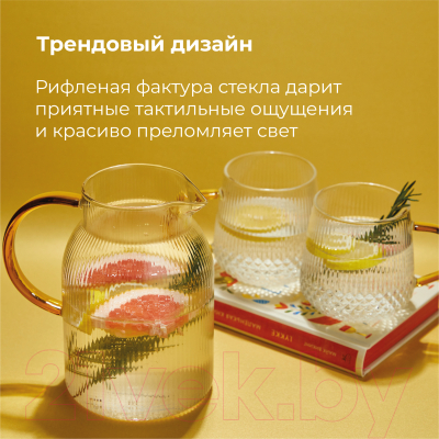 Чайный набор Makkua Ribbed Glassware RT1200 + RC300