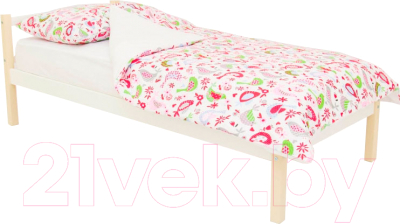 Односпальная кровать детская Бельмарко Skogen classic / 583 (бежевый/белый) - фото