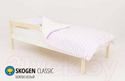 Односпальная кровать детская Бельмарко Skogen classic / 583 (бежевый/белый)