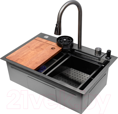 Мойка кухонная со смесителем Arfeka Eco AR PVD Nano 68x45 - фото