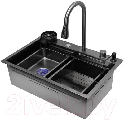 Мойка кухонная со смесителем Arfeka Eco AR PVD Nano 68x45