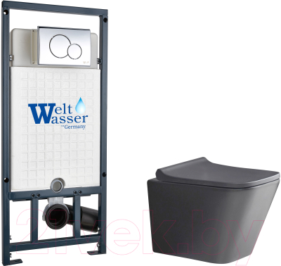 Унитаз подвесной с инсталляцией WeltWasser Marberg 507 + Gelbach 041 MT-GR + Mar 507 RD - фото