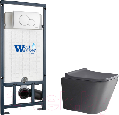 Унитаз подвесной с инсталляцией WeltWasser Marberg 507 + Gelbach 041 MT-GR + Mar 507 RD GL-WT - фото