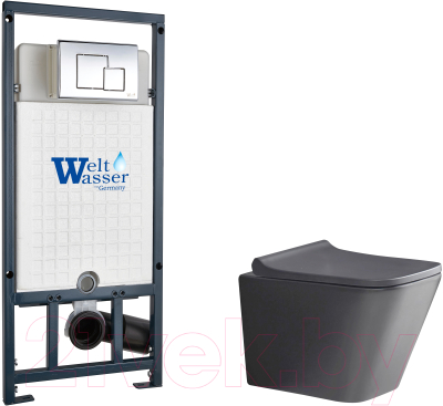 Унитаз подвесной с инсталляцией WeltWasser Marberg 507 + Gelbach 041 MT-GR + Mar 507 SE - фото