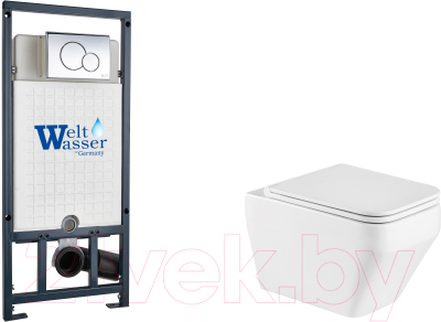 Унитаз подвесной с инсталляцией WeltWasser Marberg 507 + Hofbach 041 GL-WT + Mar 507 RD - фото