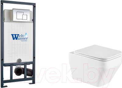 Унитаз подвесной с инсталляцией WeltWasser Marberg 507 + Hofbach 041 GL-WT + Mar 507 SE - фото