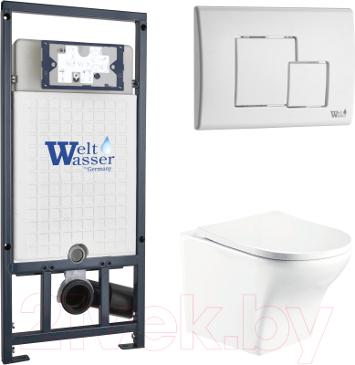 Унитаз подвесной с инсталляцией WeltWasser Marberg 507 + Odenbach 004 GL-WT + Mar 507 SE GL-WT - фото