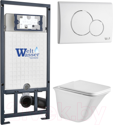 Унитаз подвесной с инсталляцией WeltWasser Marberg 507 + Rotbach 004 GL-WT + Mar 507 RD GL-WT - фото