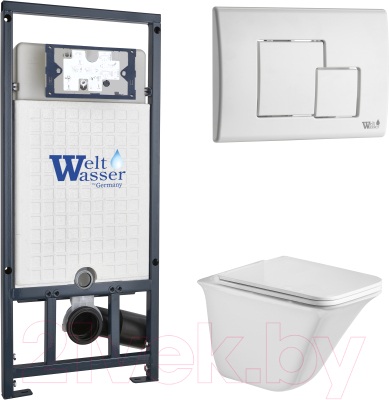 Унитаз подвесной с инсталляцией WeltWasser Marberg 507 + Rotbach 004 GL-WT + Mar 507 SE GL-WT - фото