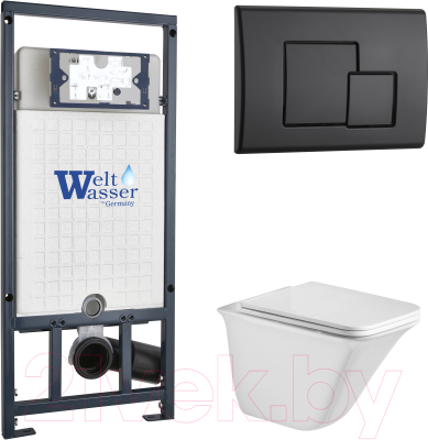Унитаз подвесной с инсталляцией WeltWasser Marberg 507 + Rotbach 004 GL-WT + Mar 507 SE MT-BL - фото