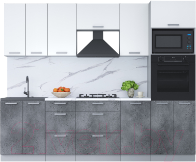 Кухонный гарнитур Интерлиния Мила Лайт 2.6 ВТ - фото