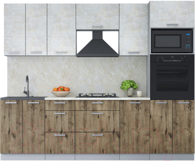 Кухонный гарнитур Интерлиния Мила Лайт 2.6 ВТ - фото