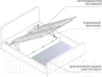 Полуторная кровать Мебельград Севилья с подъемным ортопедическим основанием 140x200
