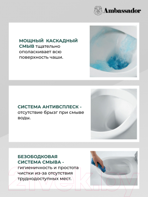 Унитаз подвесной Ambassador Ritz / 233K19003RS