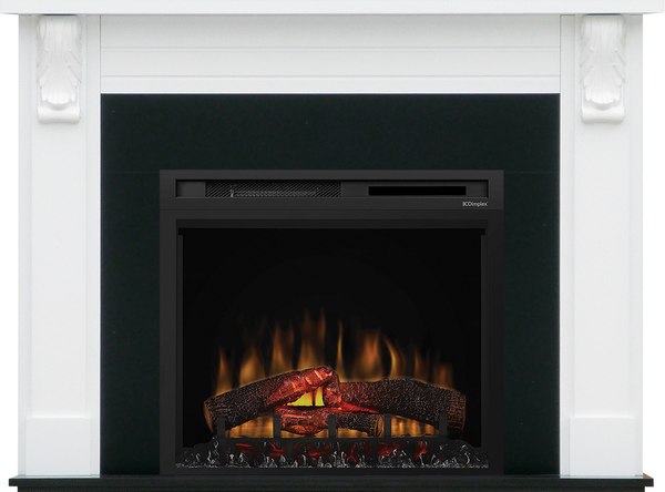 Каминокомплект Смолком Lyncoln MB/JUP/SYM26 + XHD28L-INT (бьянко белый/черный) - фото