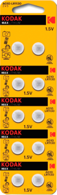 Комплект батареек Kodak Max Button Cell AG10 LR54 10BL - фото