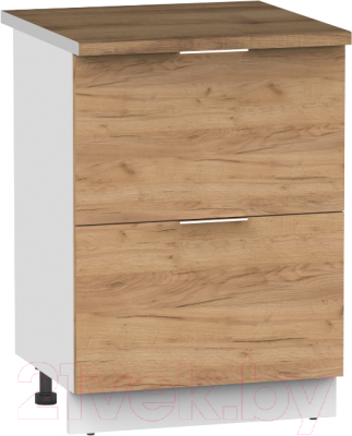 Шкаф-стол кухонный Интермебель Микс Топ ШСР 850-11-600 (дуб крафт золотой/дуб флагстаф темный) - фото