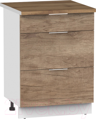 Шкаф-стол кухонный Интермебель Микс Топ ШСР 850-14-600 (дуб каньон/дуб флагстаф темный) - фото