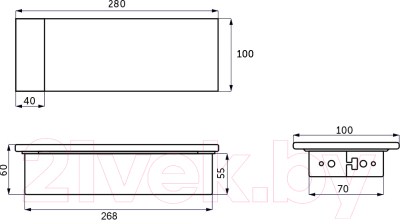 Блок розеточный AKS Hollander выдвижной 