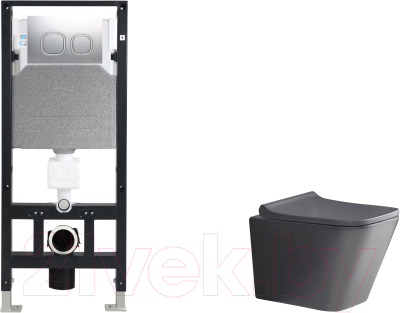 Унитаз подвесной с инсталляцией WeltWasser Amberg 506 + Gelbach 041 MT-GR + Amberg RD-MT CR - фото
