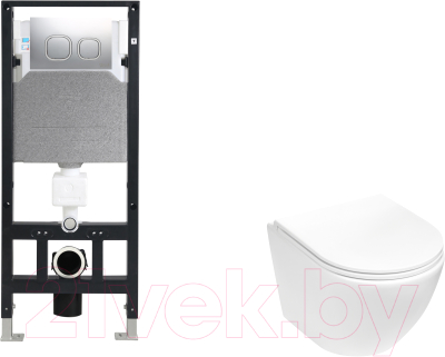 Унитаз подвесной с инсталляцией WeltWasser Amberg 506 + Merzbach 043 MT-WT + Amberg RD-CR - фото