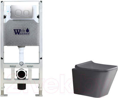Унитаз подвесной с инсталляцией WeltWasser Amberg 506 ST + Gelbach 041 MT-GR + Amberg RD-MT CR - фото
