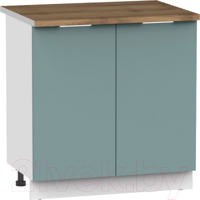 Шкаф под мойку Интермебель Микс Топ ШСРМ 850-4-800 (сумеречный голубой/дуб флагстаф темный) - фото