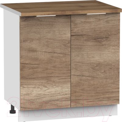 Шкаф под мойку Интермебель Микс Топ ШСРМ 850-4-800 (дуб каньон/дуб флагстаф темный) - фото