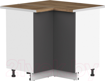 Шкаф под мойку Интермебель Микс Топ ШСРУМ 850-29-900 (графит серый/дуб флагстаф темный) - фото