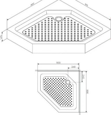 Душевой поддон Damixa DX35WT-405-090MT (с сифоном)