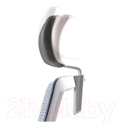 Кресло офисное Bestuhl S30 White Pl с подголовником и регулируем. подлокотником (черная сетка/серая ткань)