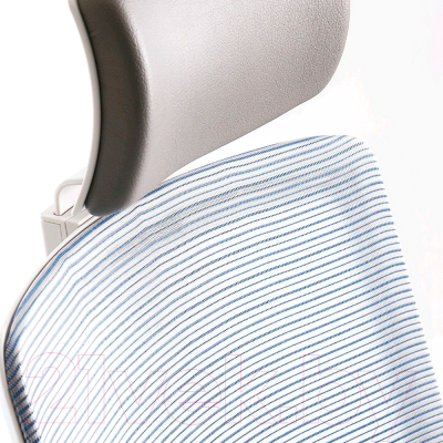 Кресло офисное Bestuhl S30 White Pl с подголовником и регулируем. подлокотником (черная сетка/серая ткань)