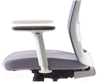 Кресло офисное Bestuhl S30 White Pl с подголовником и регулируем. подлокотником (черная сетка/серая ткань)