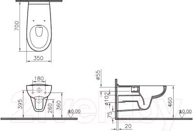 Унитаз подвесной VitrA Conforma / 5810B003-6234