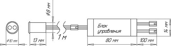Выключатель для светодиодной ленты AKS Бесконтактный для шкафов накладной/врезной D8мм
