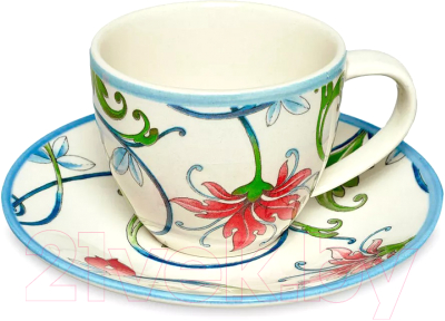 Чашка с блюдцем Grace By Tudor England Botanical Spiral GR04-250TS - фото