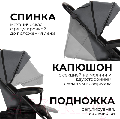 Детская прогулочная коляска Bubago Model One / BG 129-3 (серый)