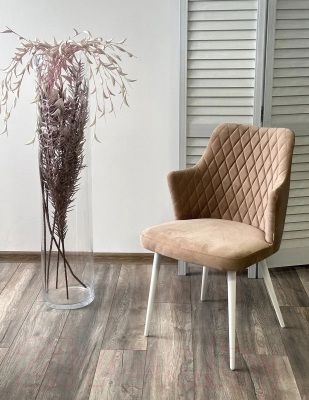 Стул M-City Herman 360 градусов / 461MC05506 (бежевый велюр/белый)