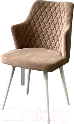Стул M-City Herman / 461MC05477 (бежевый велюр/белый) - фото
