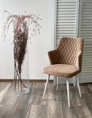 Стул M-City Herman / 461MC05477 (бежевый велюр/белый)