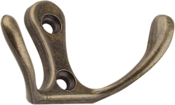 Крючок для одежды Trodos ZY-110М 2-рожковый сплав ЦАМ - фото